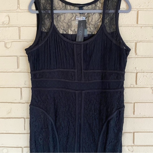 LANE BRYANT BLACK SLEEVELESS STRETCH LACE BODYCON COMPRESSION DRESS PLUS Sz 16 - Picture 2 of 9